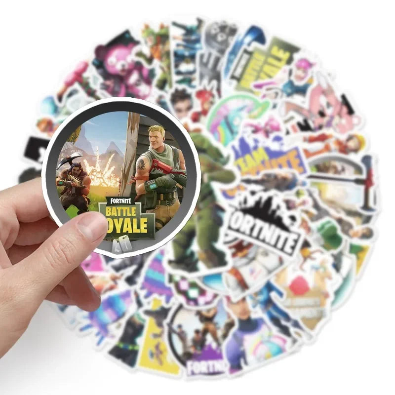 50pcs Fortnite Game Character Graffiti Stickers Waterproof Decorative Water Cup Suitcase Desktop Stationery Skateboard Stickers